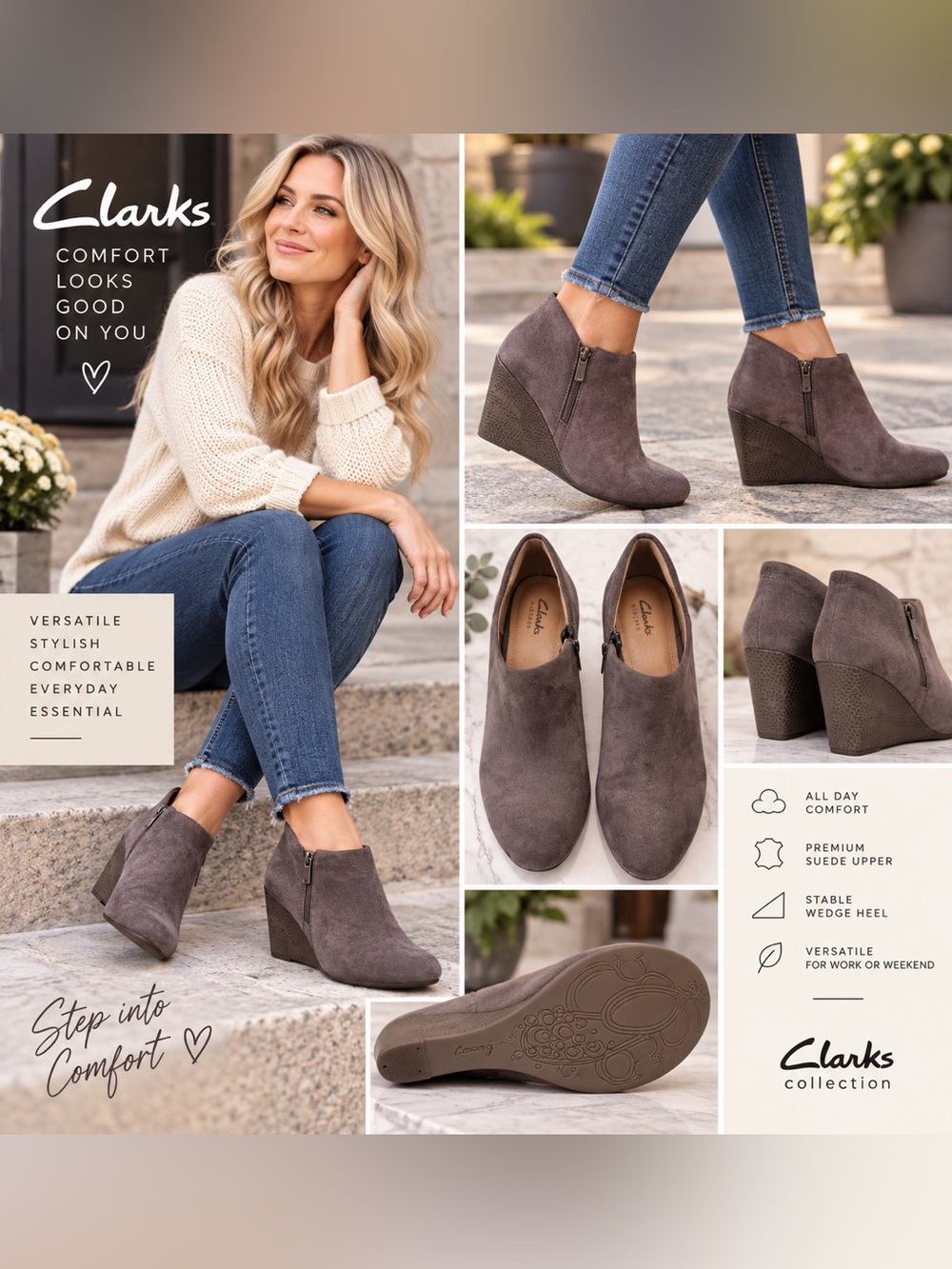Clarks Woman’s Dark Brown Suede Chukka Boots